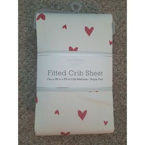 Fitted Crib Sheet Hearts New With Tags